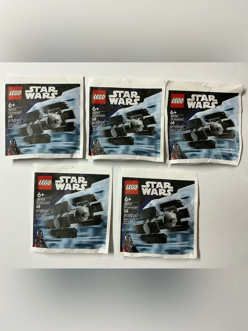 A lot of 5 LEGO Star Wars TIE Advanced Mini-Build 30727